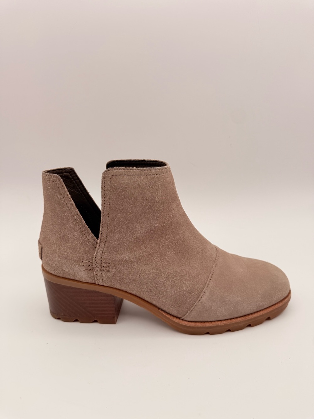 SOREL Cate Cut-Out Suede Booties Ash Tan Women’s Size 8.5 - Picture 7 of 11